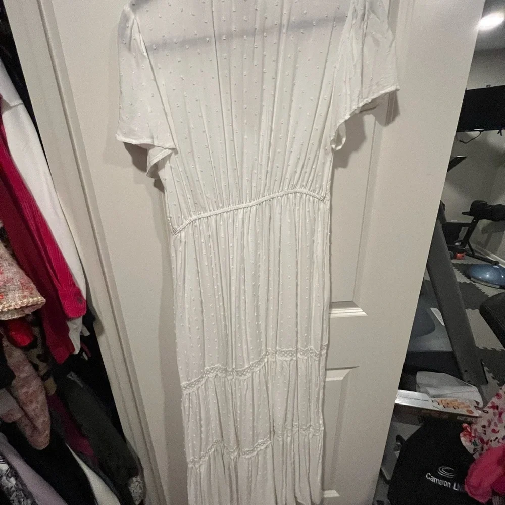 NWT Knox Rose Flutter Short Sleeve Dobby A-Line Dress - Picture 2 of 4